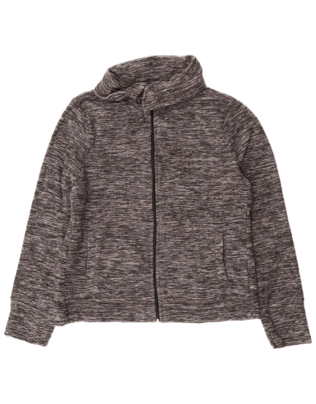 CALVIN KLEIN Womens Performance Fleecejakke UK 14 Medium Grey Flecked