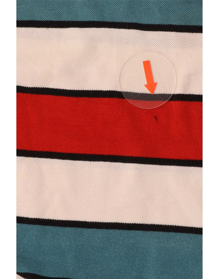 Lacoste herre poloshirt størrelse 4 Medium flerfarvet stribet bomuld