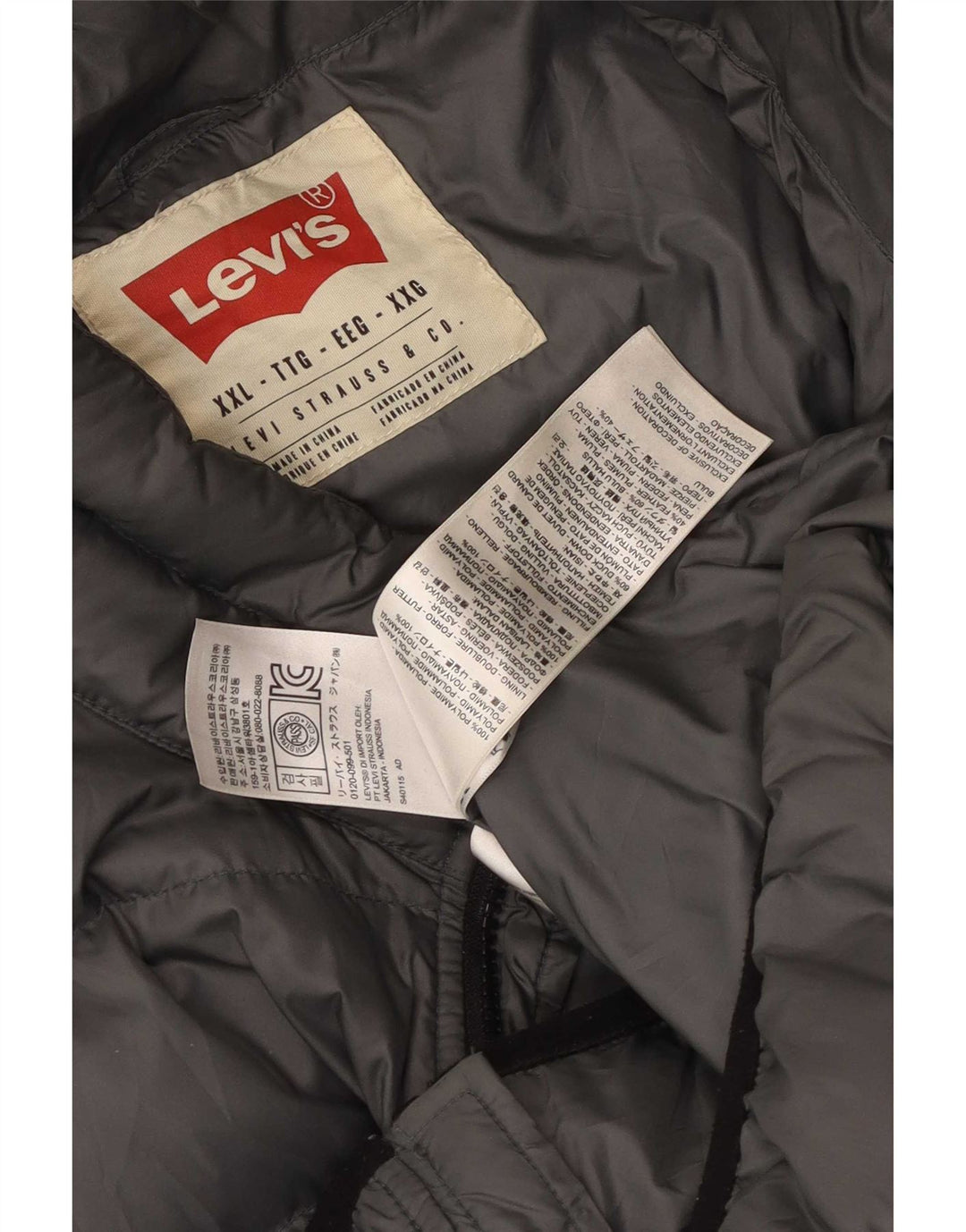 Levi's Polstret herrejakke UK 44 2XL Grå polyamid