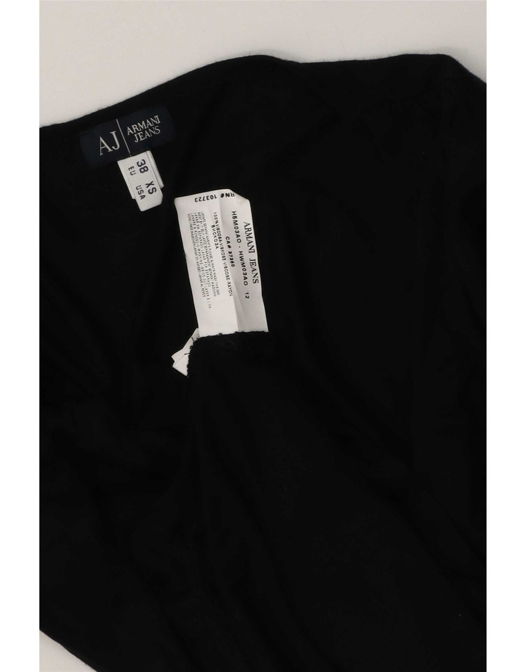Armani Jeans Dame Top 3/4 ærme EU 38 Medium Sort Viscose