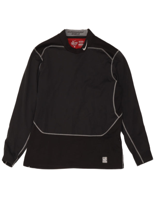 Nike Mens Dri Fit Top Long Sleeve XL Black Colourblock Polyester