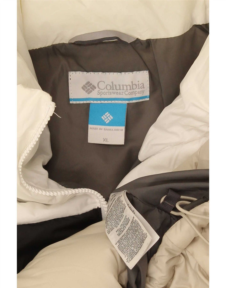 Columbia polstret herrejakke UK 42 XL Beige Colourblock Polyester