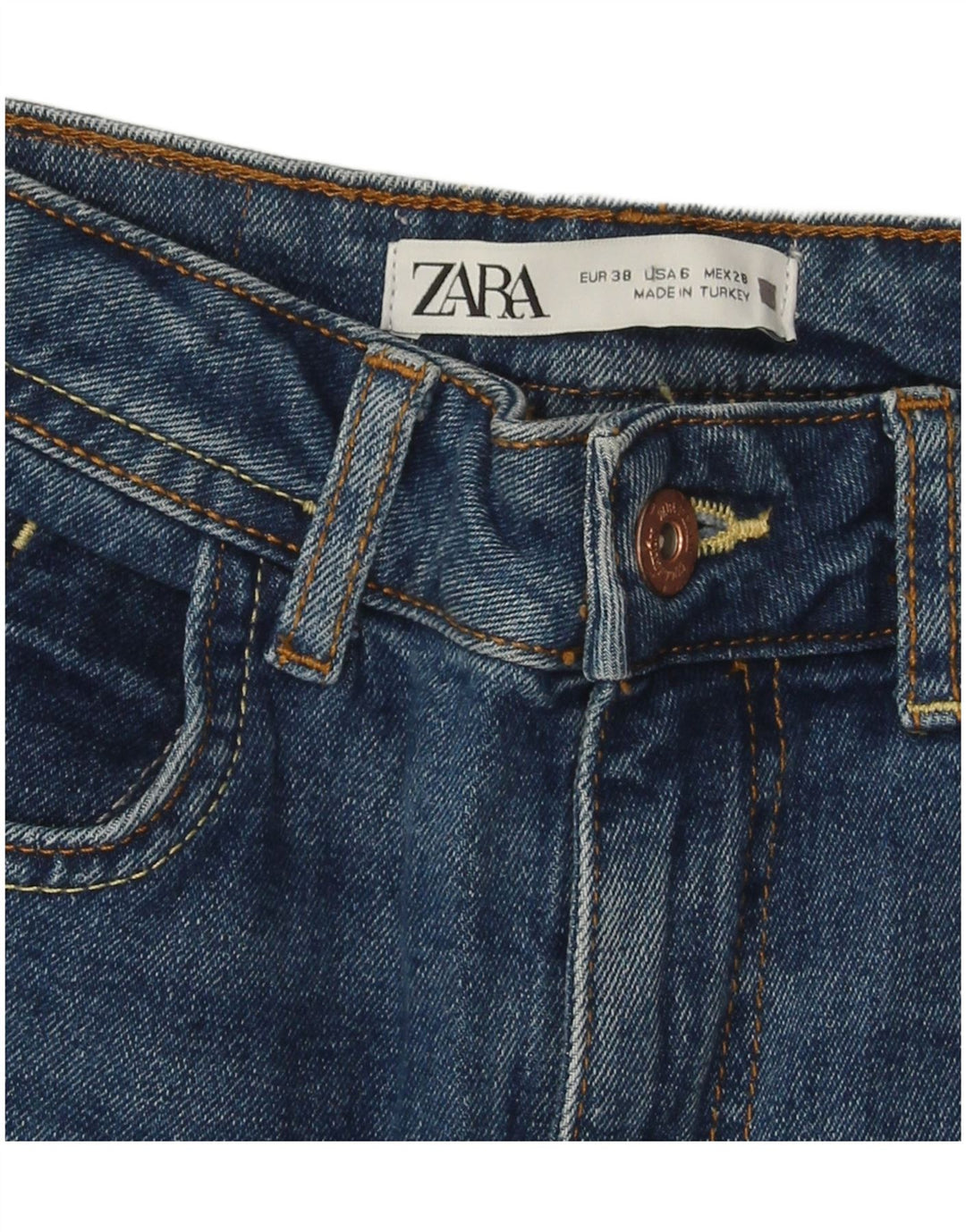 ZARA Dame Slim Jeans EU 38 Small W28 L27 Blå