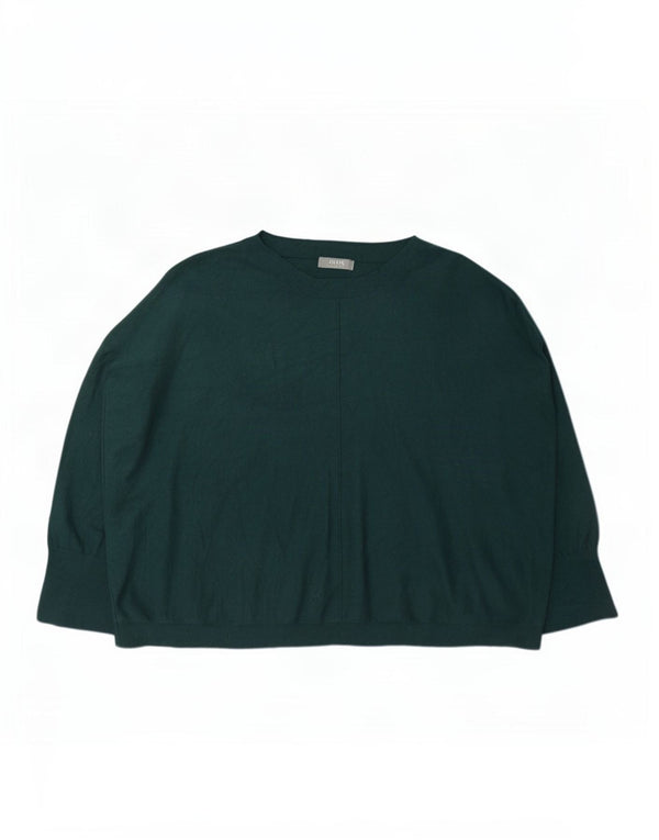 Oasis Dame Oversized Boat Neck Jumper Sweater UK 22 3XL Grøn Viscose