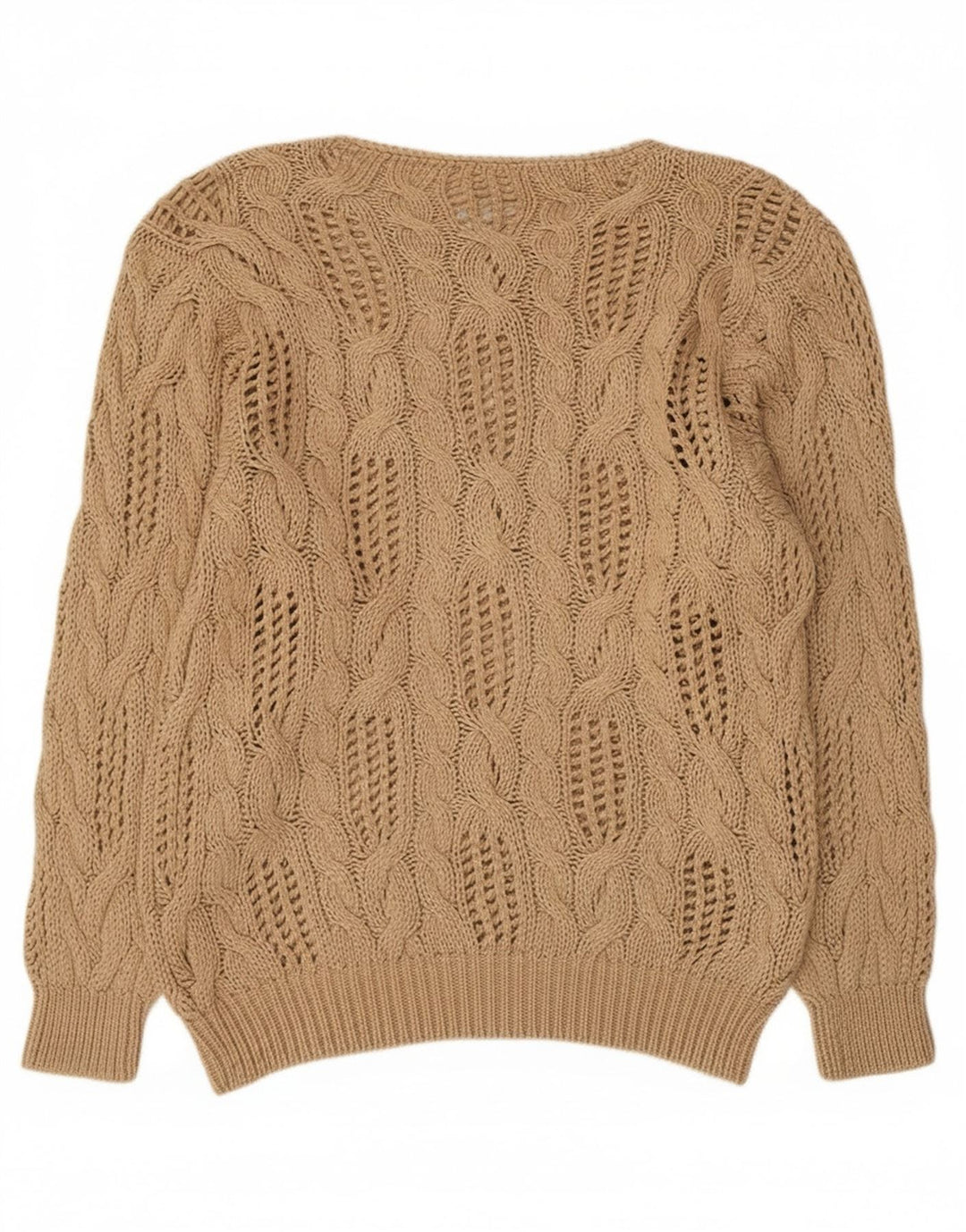 Madeleine Dame Se Through Boat Neck Jumper Sweater EU 40/42 Medium Beige