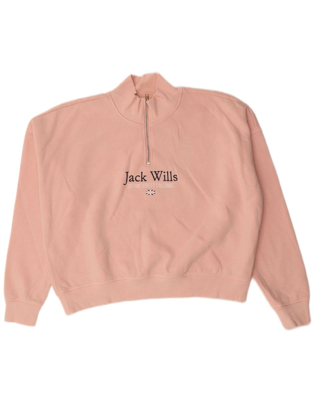 Jack Wills Dame Oversized Grafisk Sweatshirt Jumper UK 14 Large Pink