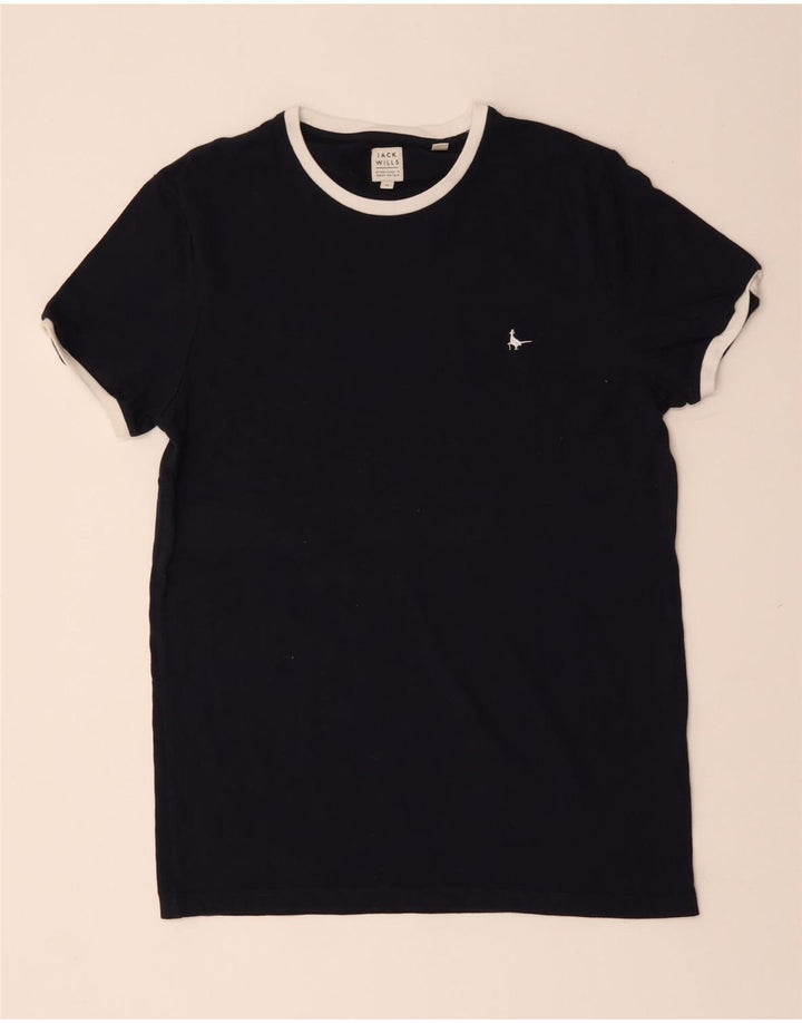 JACK WILLS Herre T-Shirt Top Medium Marineblå Bomuld
