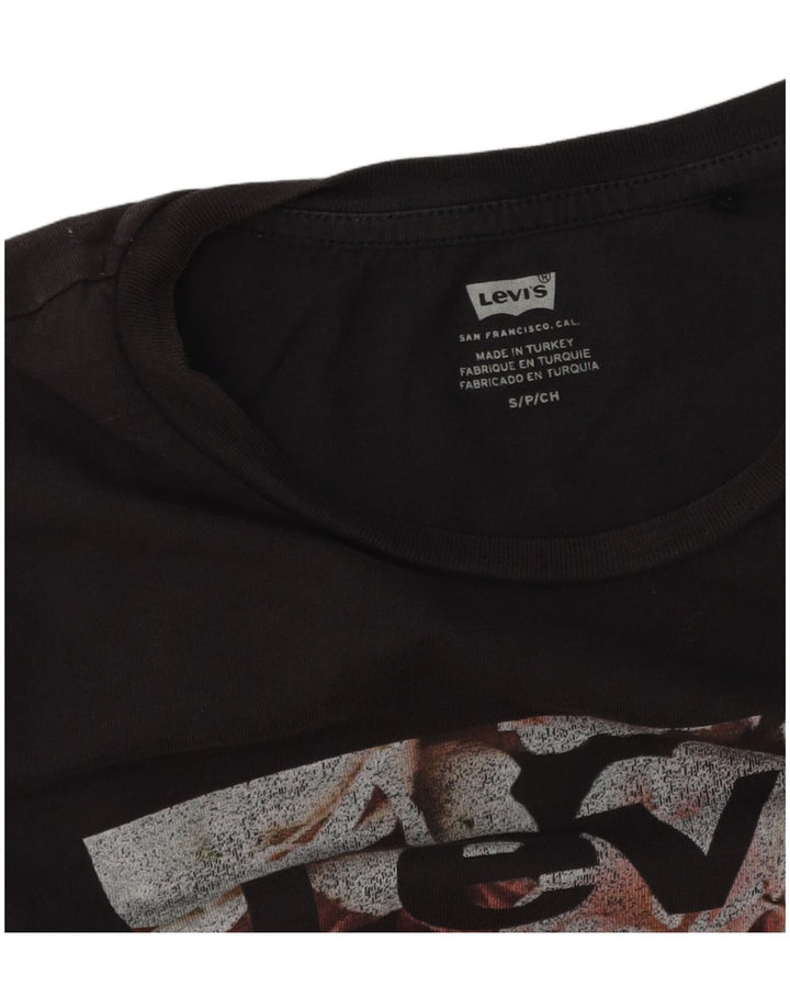 LEVI'S Womens Oversized Graphic T-Shirt Top UK 10 Small Black Vintage Levi's and Second-Hand Levi's from Messina Hembry 