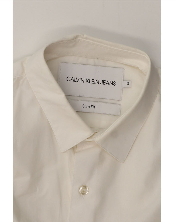 CALVIN KLEIN JEANS Slim Fit skjorte til mænd Lille hvid
