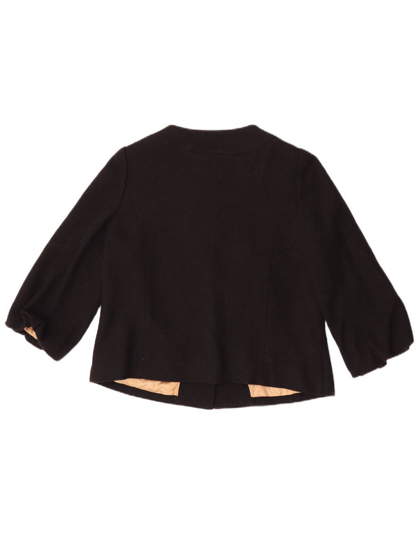 Monsoon Womens 3/4-ærmet Bolero-jakke UK 10 Small Black Wool