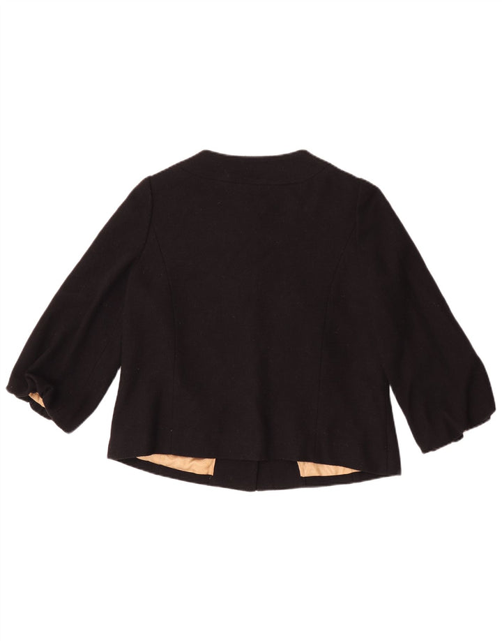 Monsoon Womens 3/4-ærmet Bolero-jakke UK 10 Small Black Wool