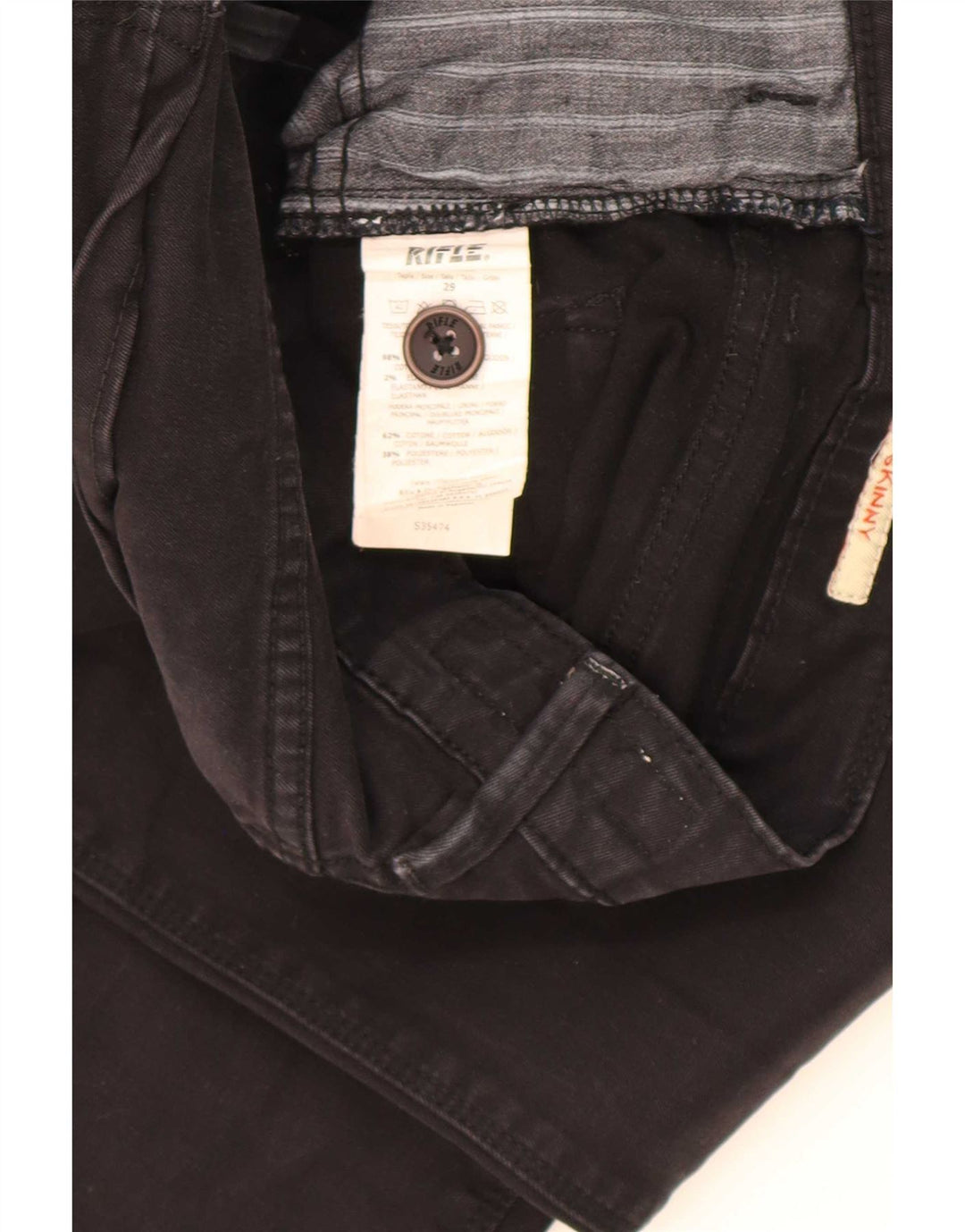 Rifle Dame Skinny Jeans W29 L32 Sort Bomuld