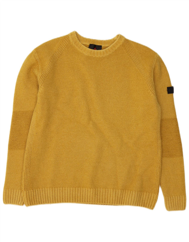 PEUTEREY Herre sweater med rund hals, stor gul uld
