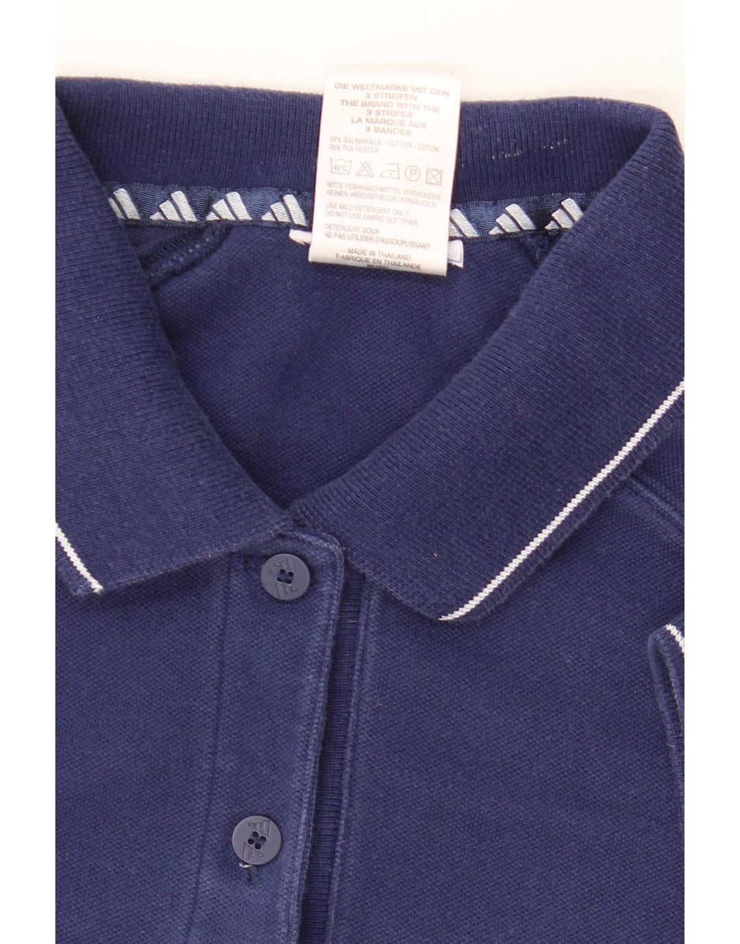 Adidas Dame Polo Shirt UK 12 Medium Navy Blue Bomuld