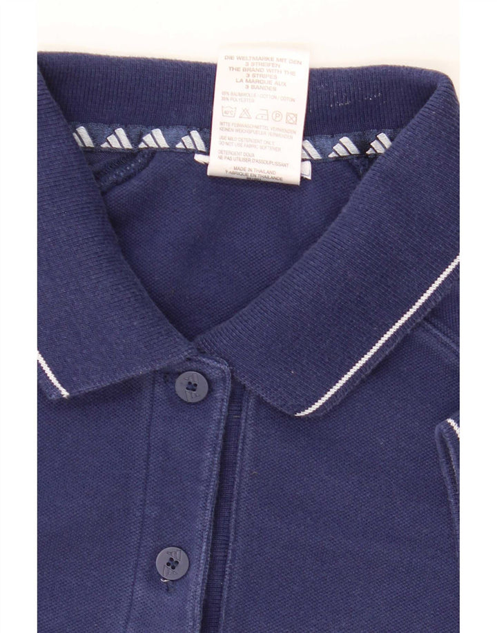 Adidas Dame Polo Shirt UK 12 Medium Navy Blue Bomuld