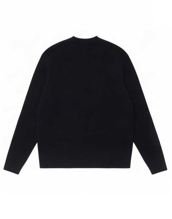 Zara Herre Crew Neck Jumper Sweater Medium Navy Blue Akryl