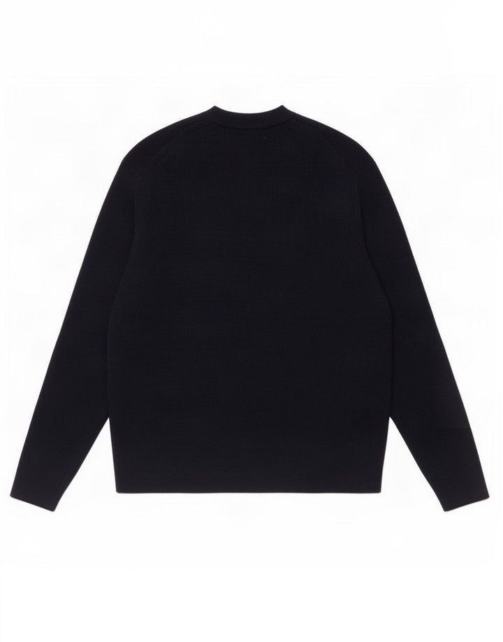 Zara Herre Crew Neck Jumper Sweater Medium Navy Blue Akryl