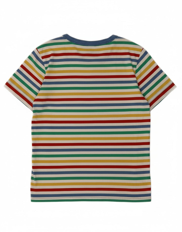 BENETTON Boys T-Shirt Top 7-8 Years Medium Multicoloured Striped Cotton