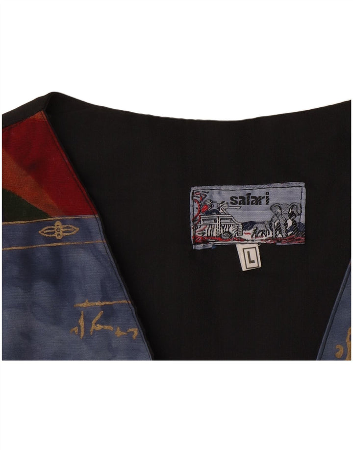 Vintage herre abstrakt mønster vest stor blå