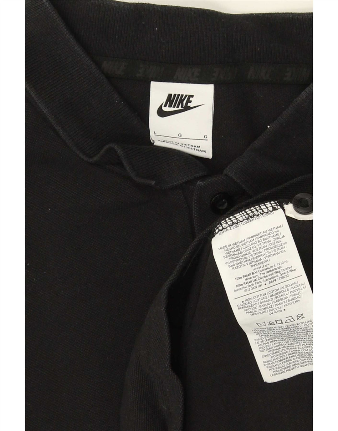 Nike herre poloshirt stor sort bomuld