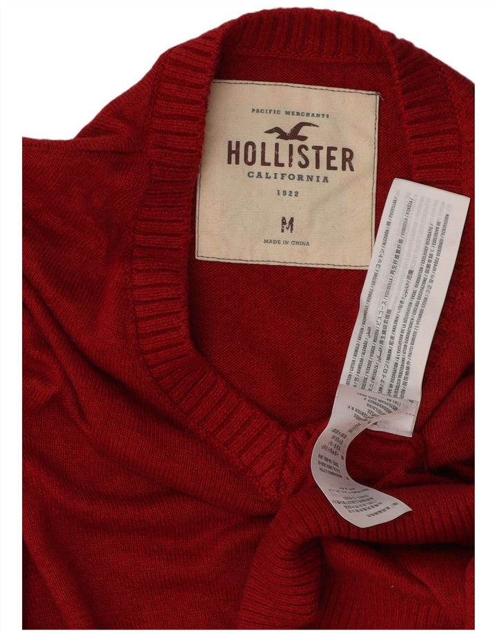 Hollister Herre V-hals sweater Medium Rød Bomuld