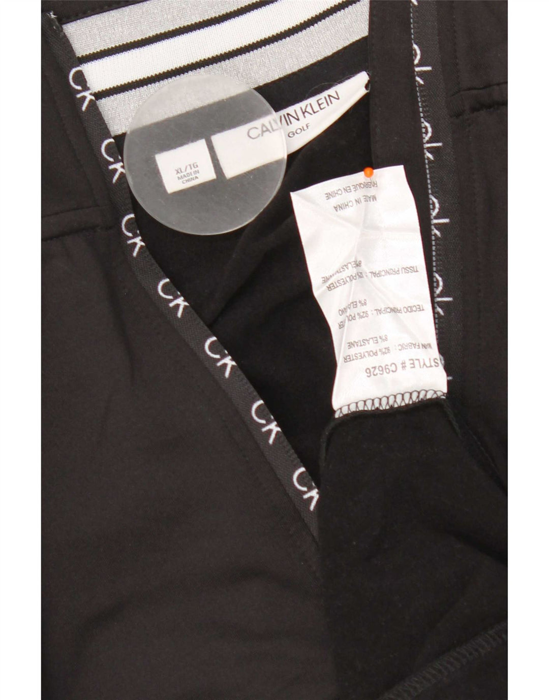 Calvin Klein Herre Golf Zip Neck Pullover Træningsdragt Top XL Sort Polyester