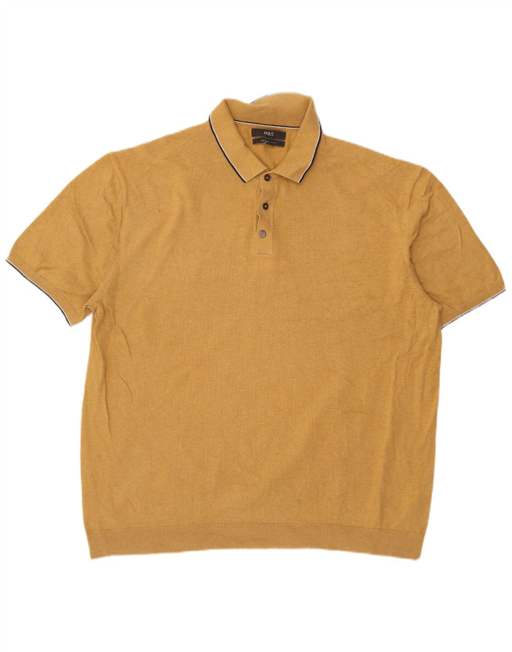Marks & Spencer herre poloshirt 2XL gul bomuld