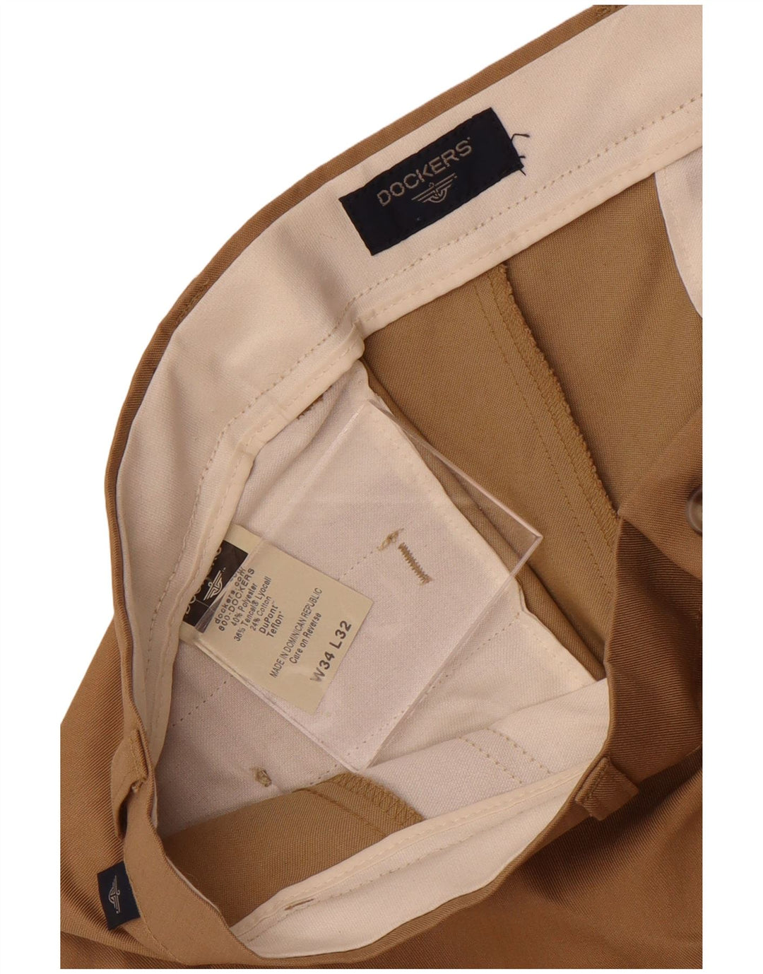 Dockers Straight Chino Bukser til mænd W34 L32 Beige Polyester