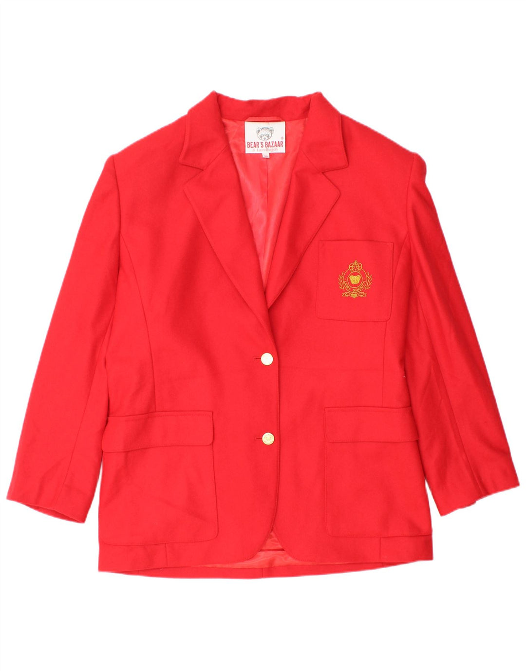 Laura Biagiotti Dame 2 Button Blazer Jacket IT 48 XL Rød Uld