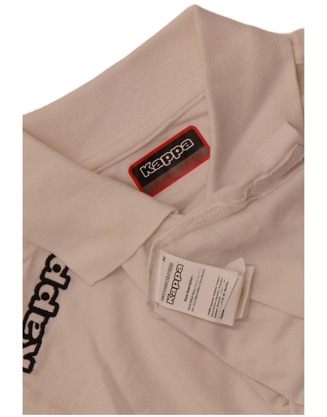 Kappa Boys ACD Solignano Polo Shirt 11-12 År Hvid Bomuld