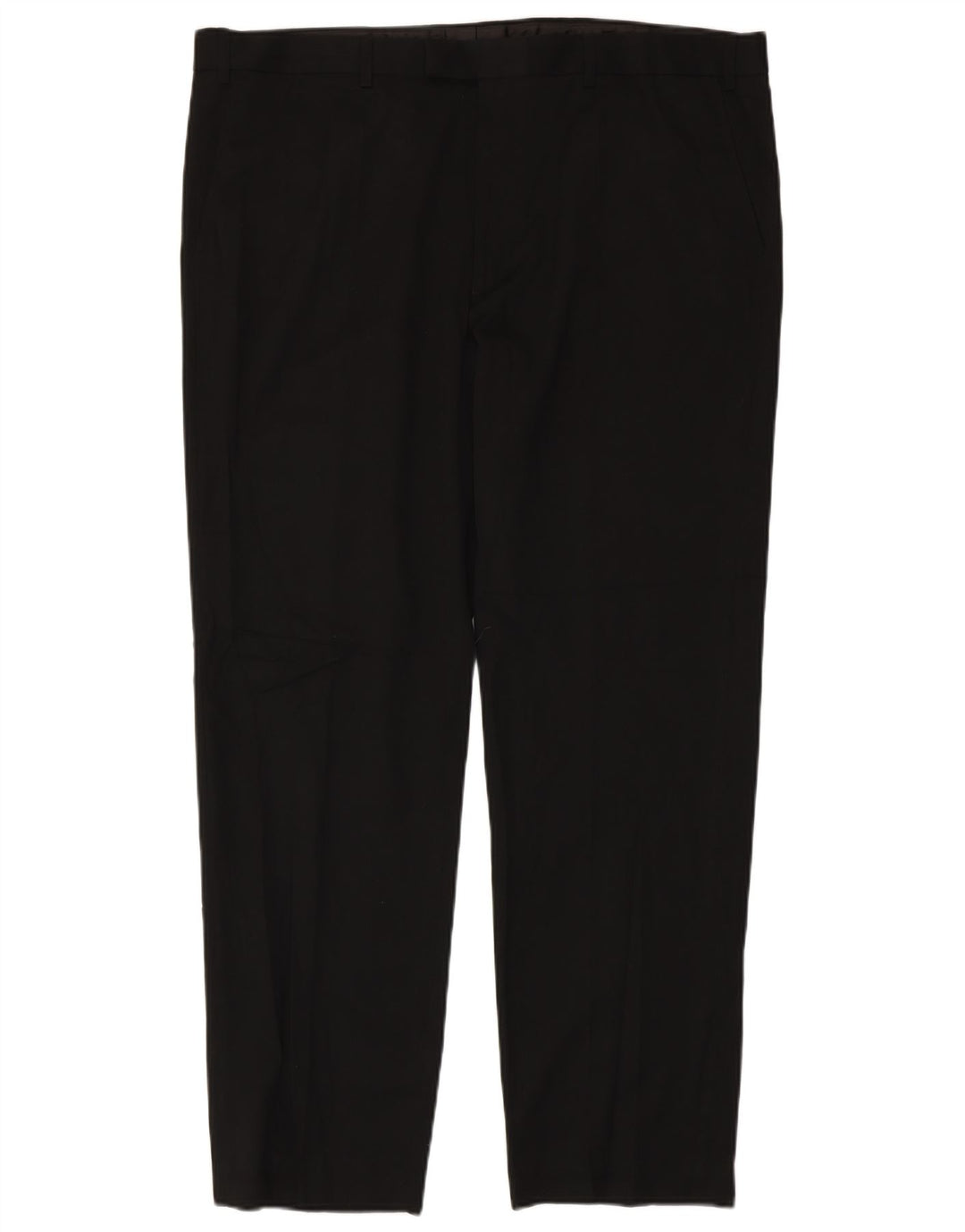 Marks & Spencer Herre Straight Regular Suit Bukser W42 L33 Sort Polyester