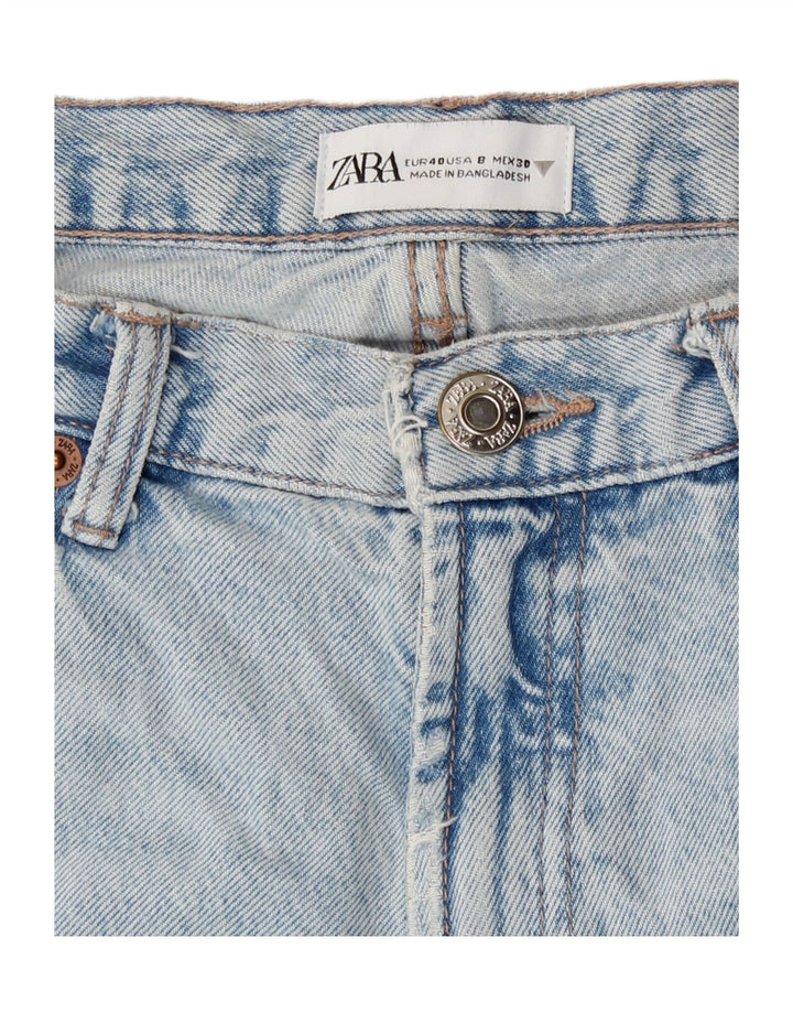 Zara Dame Distressed High Waist Jeans EU 40 Medium W30 L31 Blå