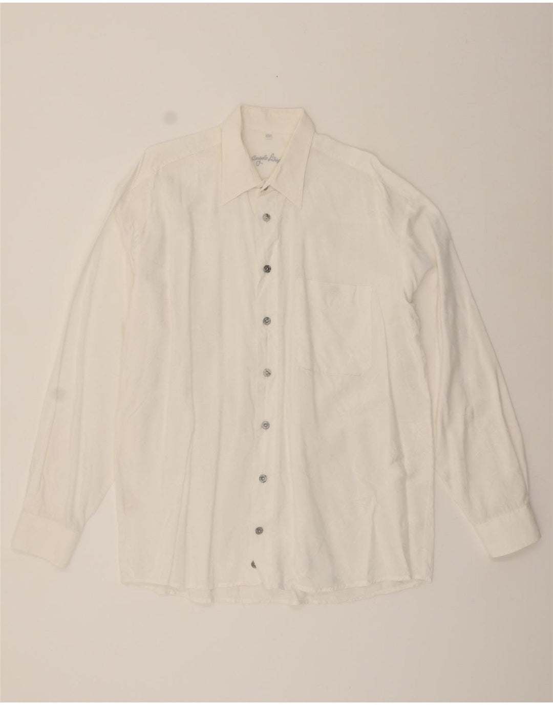 ANGELO LITRICO Mens Shirt Size 41/42 Large Off White Viscose Vintage Angelo Litrico and Second-Hand Angelo Litrico from Messina Hembry 