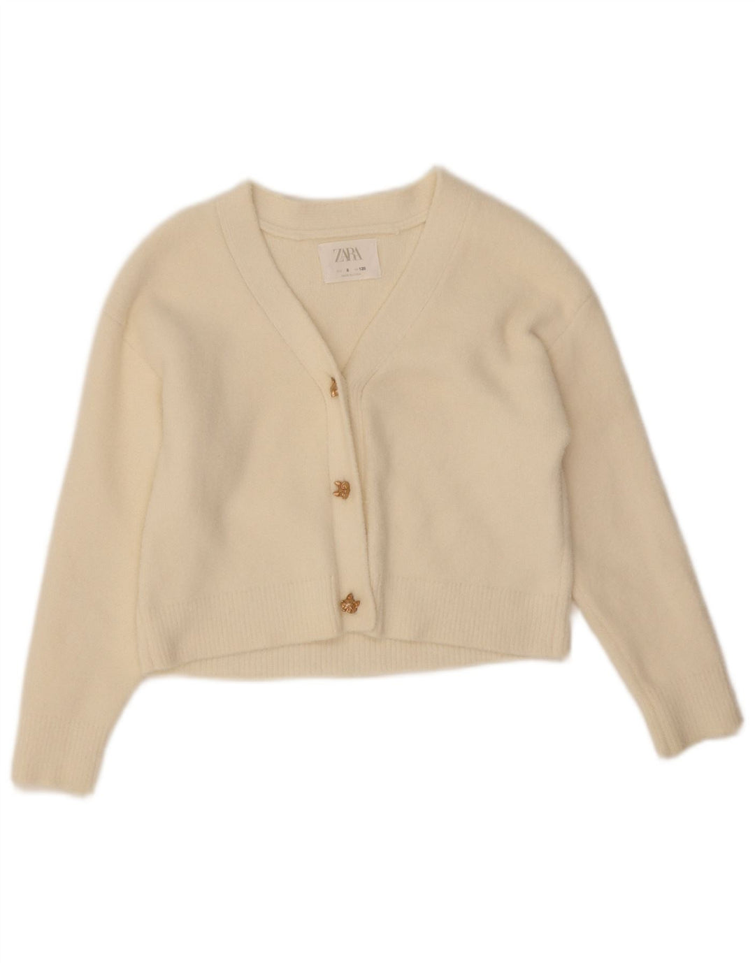 Zara Girl Cardigan Sweater 7-8 år Off White