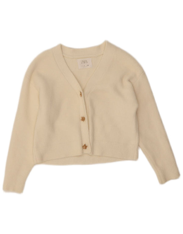Zara Girl Cardigan Sweater 7-8 år Off White