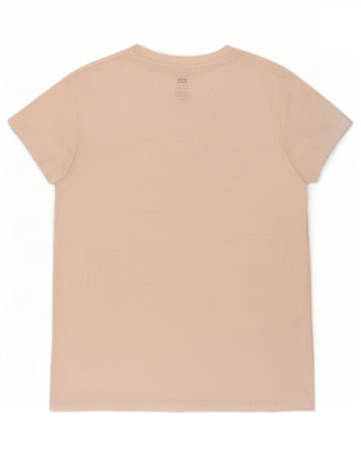 Levi's Dame T-Shirt Top UK 14 Stor Hvid Bomuld