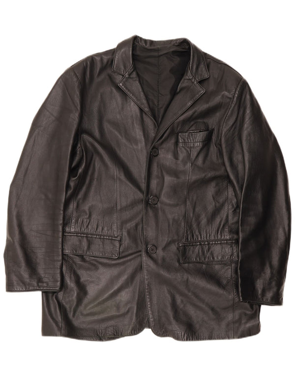 Vintage herre læderjakke IT 54 2XL Sort