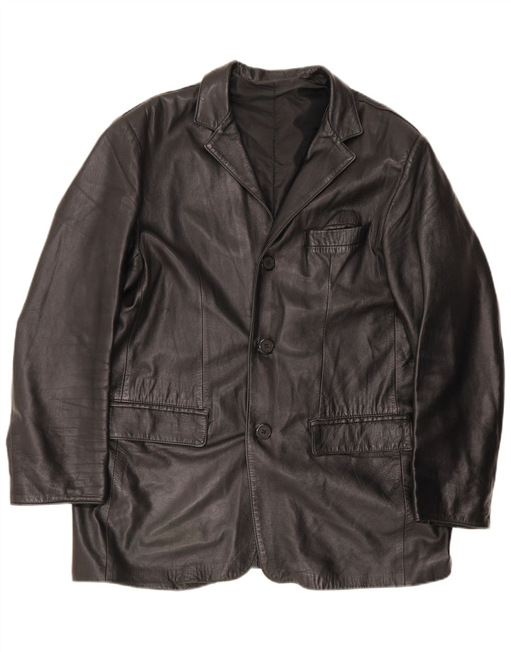 Vintage herre læderjakke IT 54 2XL Sort