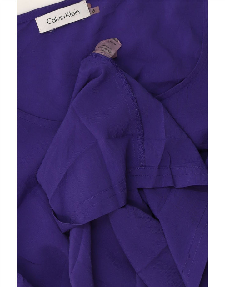 Calvin Klein Dame Ærmeløs Skede Kjole US 6 Medium Lilla Polyester