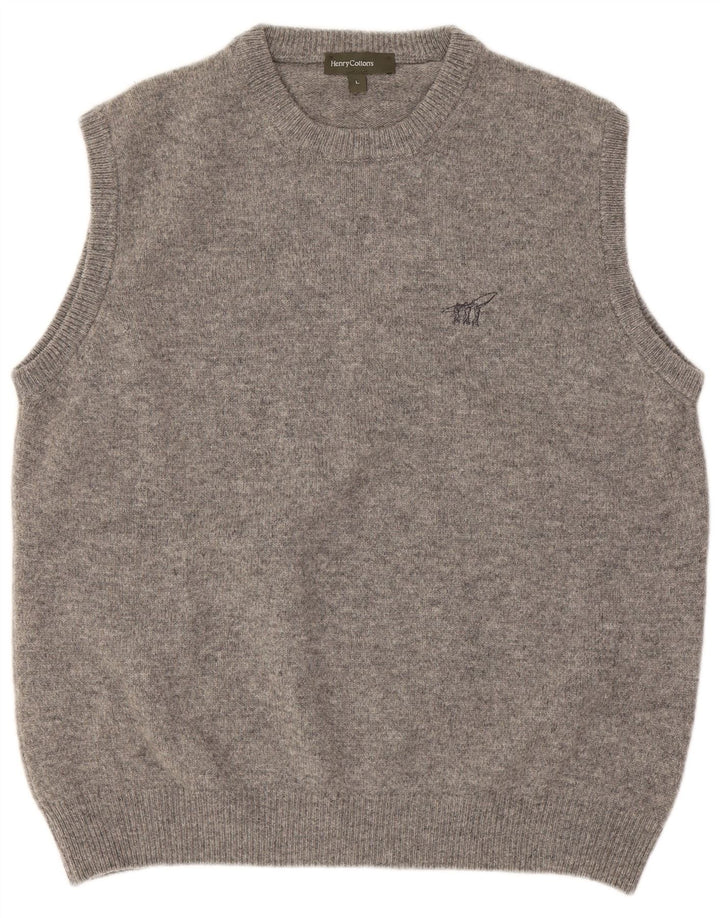 Henry Cottons Herrevest Tank Top Stor Grå Virgin Wool