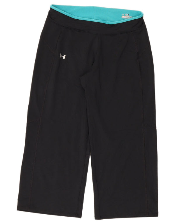 Under Armour Dame Capri Træningsdragt Bukser UK 10 Small Black Polyester