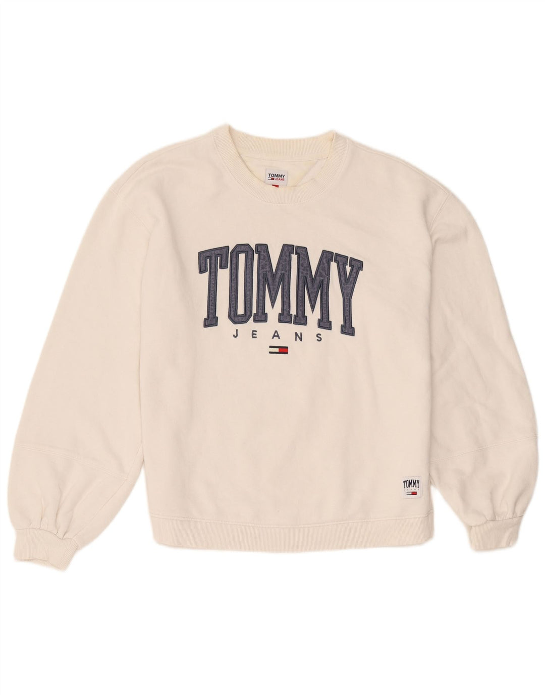Tommy Hilfiger Herre Grafisk Sweatshirt Jumper Medium Hvid Bomuld