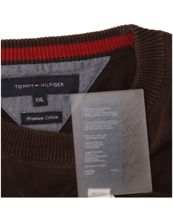 TOMMY HILFIGER Herre Loose Fit Jumper Sweater med rund hals 2XL brun bomuld