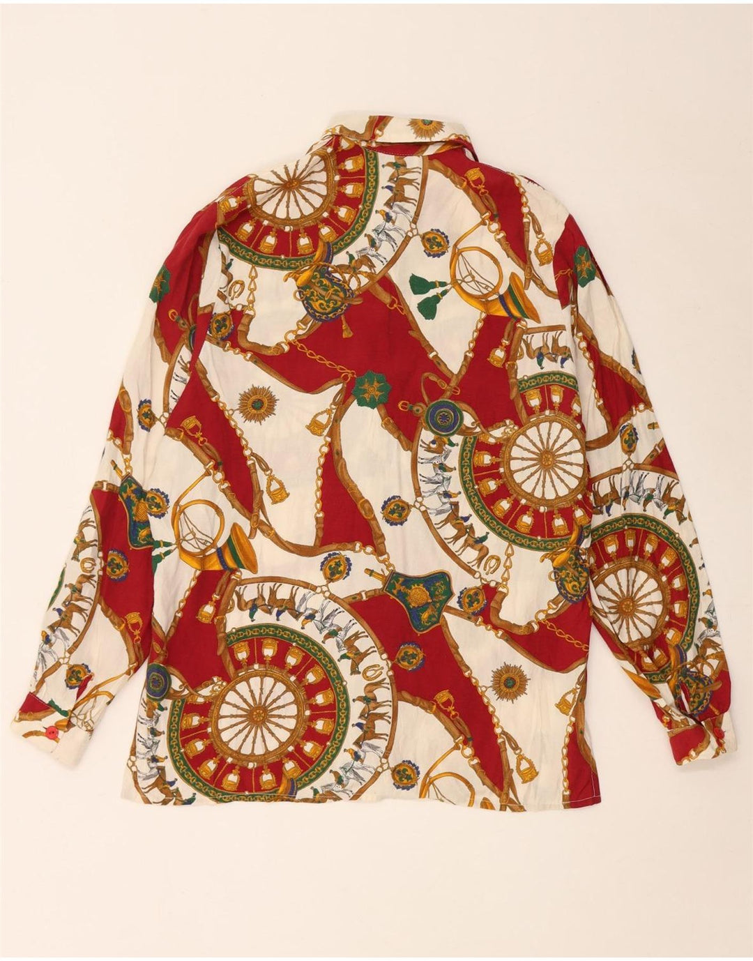 Mary Anne Dame Abstrakt mønster Skjorte Bluse UK 14 Medium Burgundy