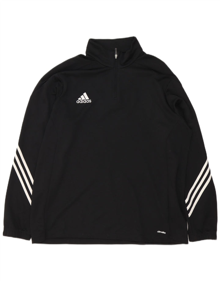 Adidas Herre Climalite Pullover med lynlås-hals Træningsdragt Top 2XL Sort Polyester