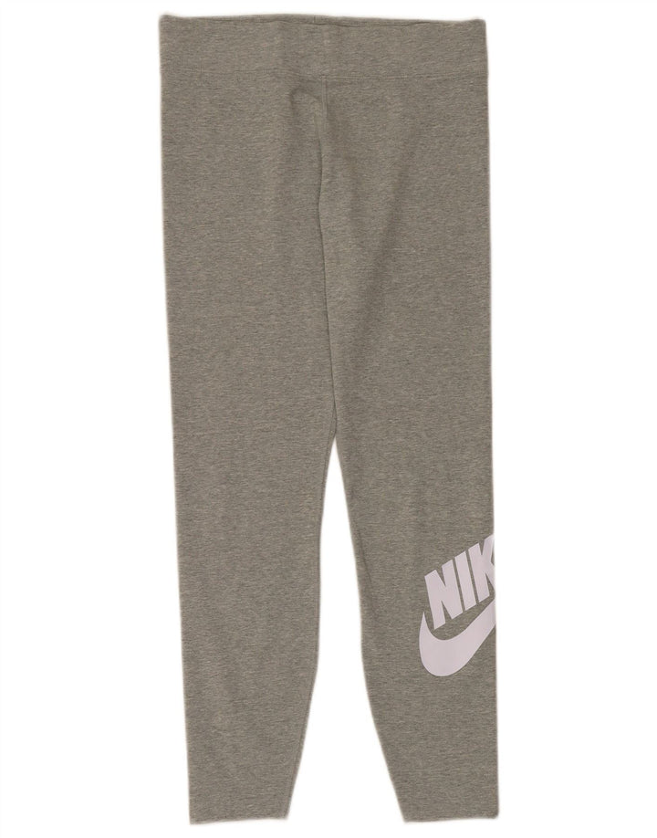 Nike Dame Grafiske Leggings UK 14 Large Grå Bomuld