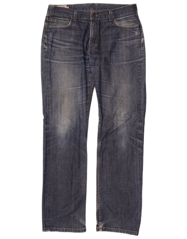 Massimo Dutti Mens Straight Jeans EU 46 XL W36 L34 Navy Blue Cotton