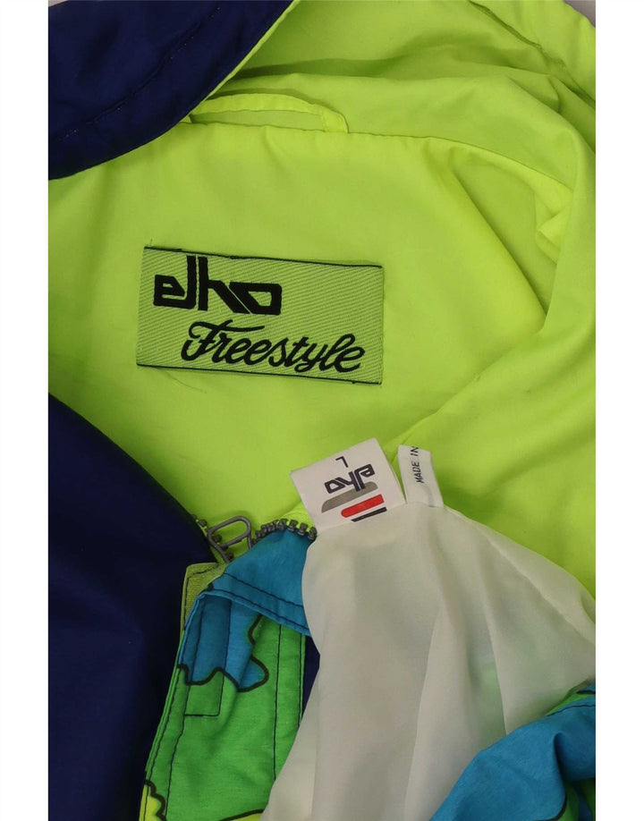 Elho Herre Grafisk Anorak regnjakke UK 40 Large Green Colourblock