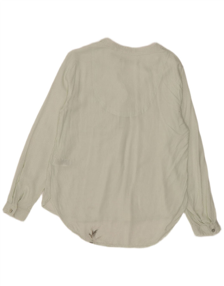 Marks & Spencer Dame Pullover Shirt UK 6 XS Grøn Nålestribet Viscose