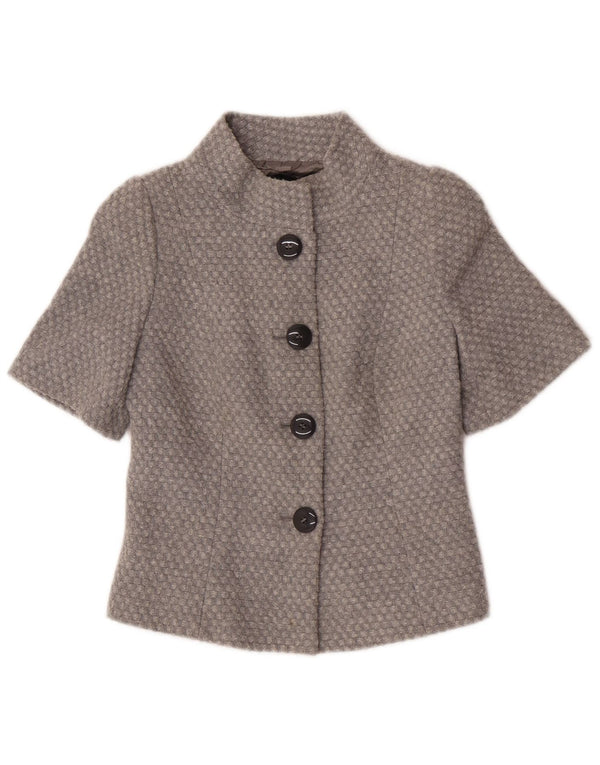 Benetton Kortærmet Bolero-jakke til kvinder IT 38 XS Grå Flecked Acryl